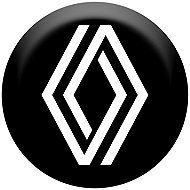 Panacea Resin wheel centre stickers Renault - chrome foil - 4pcs - Wheel Center Cap Stickers