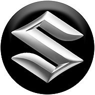 Panacea Suzuki resin wheel centre stickers - chrome foil - 4pcs - Wheel Center Cap Stickers