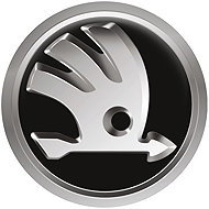 Panacea Resin wheel centre stickers Skoda black - chrome foil - 4pcs - Wheel Center Cap Stickers