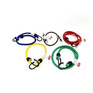 ACI Rubber band with 2 single hooks, various lengths 2 × 25 cm, 45 cm, 60 cm, 80 cm, 100 cm, set of  - Bungee Cord