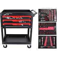 SIXTOL Mechanic Trolley Jason 115 műhelykocsi szerszámokkal, 3 fiókkal, 1 polccal, 115 darab szerszámmal - Szerszámos kocsi