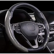 PREXIM Steering wheel cover two-piece carbon silver-black - Steering Wheel Cover