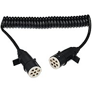 SIXTOL Trailer Cable 10 Connecting spiral cable 7pin type S, plastic plug, 24 V, 3.5 m - Tow Hitch Reducer Adapter