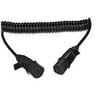 SIXTOL Trailer Cable 11 Connecting spiral cable 7pin type N, plastic plug, 24 V, 3.5 m - Tow Hitch Reducer Adapter