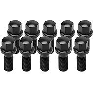 TPI Wheel Bolts (10 pcs), Spherical Seat R13, 17mm Hex, M14×1.5, 45mm, Black - Wheel Bolts