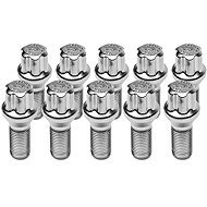 TPI Wheel Bolts (10 pcs), Conical Seat, 17mm Wrench, M14×1.25, 45mm, Silver Colour - Wheel Bolts