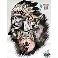 PREXIM Indian with Wolves Self-Adhesive Decor 35 × 50cm - Car Sticker