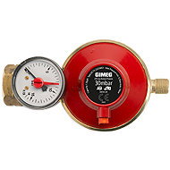Gimeg 30MBar with 1/4" Left-Hand Thread, BlowOffValve Safety Feature and Manometer - Blister Pack - Pressure Controller
