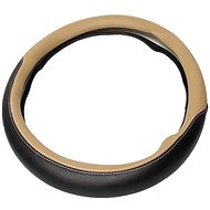 Steering wheel cover 44-46 cm BIG beige smooth - Steering Wheel Cover