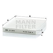 MANN-FILTER CU2043 for MAZDA cars - Cabin Air Filter