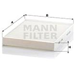 MANN-FILTER CU2842 for AUDI; VW - Cabin Air Filter