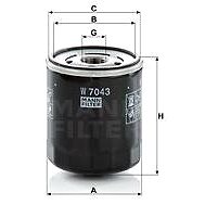 MANN-FILTER W7043 for FORD vehicles, FORD USA - Oil Filter