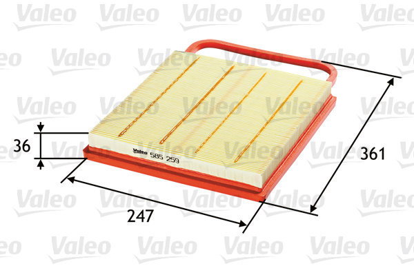 VALEO 585259 for SKODA; VW - Air Filter
