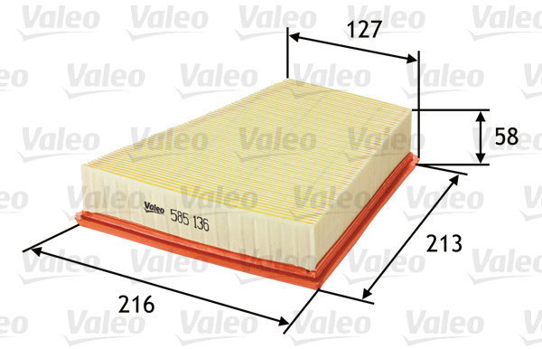 VALEO 585136 for SEAT; SKODA; VW - Air Filter