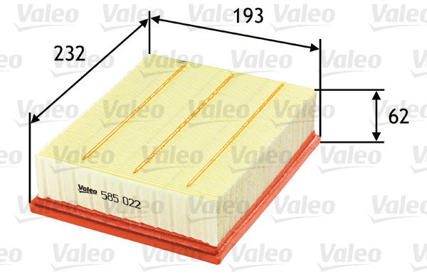 VALEO 585022 for RENAULT - Air Filter