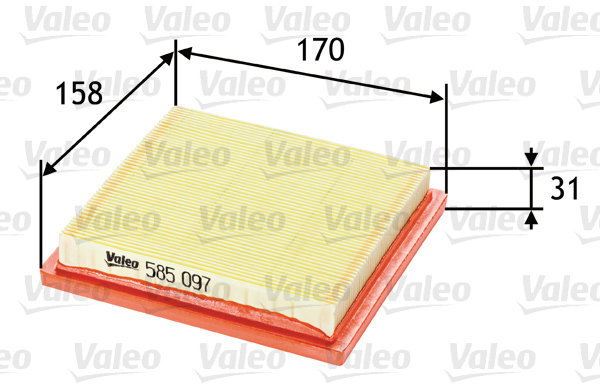 VALEO 585097 for NISSAN - Air Filter
