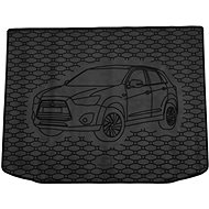 ACI MITSUBISHI ASX 2010->Rubber Boot Tray with Car Illustration, Black - Boot Tray