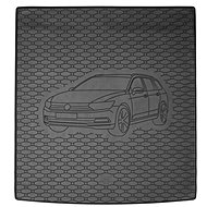 ACI VW PASSAT 2014->Rubber Boot Tray with Car Illustration, Black (Variant - Upper Luggage Compartment) - Boot Tray