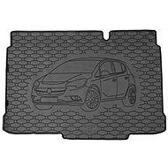 ACI OPEL Corsa 2014->Rubber Boot Tray with Car Illustration, Black (Lower Luggage Compartment) - Boot Tray