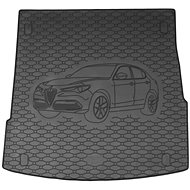 ACI ALFA ROMEO STELVIO 2017->Rubber Boot Tray with Car Illustration, Black - Boot Tray