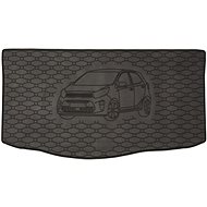 ACI KIA Picanto 2017->Rubber Boot Tray with Car Illustration, Black - Boot Tray