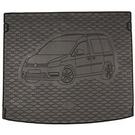 ACI VW CADDY 2004->2010 Rubber Boot Tray with Car Illustration, Black (5 Seats) - Boot Tray