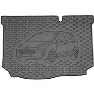 ACI FORD Fiesta 2017->Rubber Boot Tray with Car Illustration, Black (HB) - Boot Tray