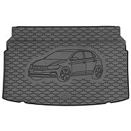 ACI VW POLO 2017->Rubber Boot Tray with Car Illustration, Black - Boot Tray