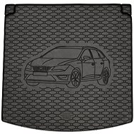 ACI SEAT Leon 2013->Rubber Boot Tray with Car Illustration, Black (Upper or Lower) - Boot Tray