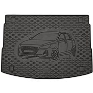ACI HYUNDAI i30, 2017-> Rubber Boot Tray with Car Illustration, Black (HB - Upper Position) - Boot Tray