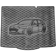 ACI FORD Focus 2018-> Rubber Boot Tray with Car Illustration, Black (HB) - Boot Tray