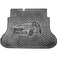 ACI LADA VES 2015-> Rubber Boot Tray with Car Illustration, Black - Boot Tray