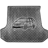 ACI DACIA Logan 2012->16 - Rubber Boot Tray with Car Illustration, Black - Boot Tray