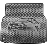 ACI MER W205 14 - Rubber Boot Tray with Car Illustration, Black - Boot Tray