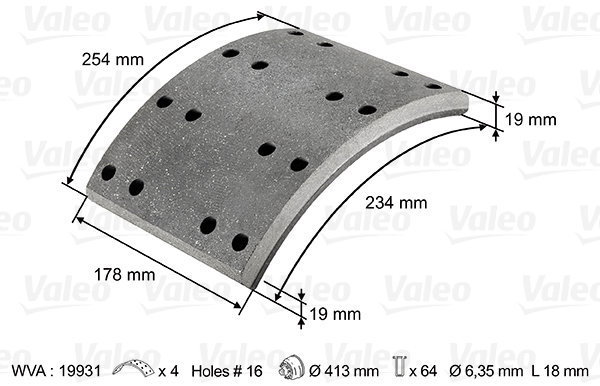 VALEO Brake Shoe Set 124027 - Brake Shoes