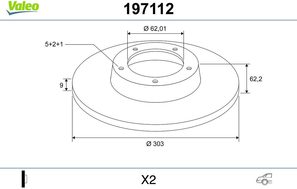 VALEO Brake Disc 197112 - Brake Disc