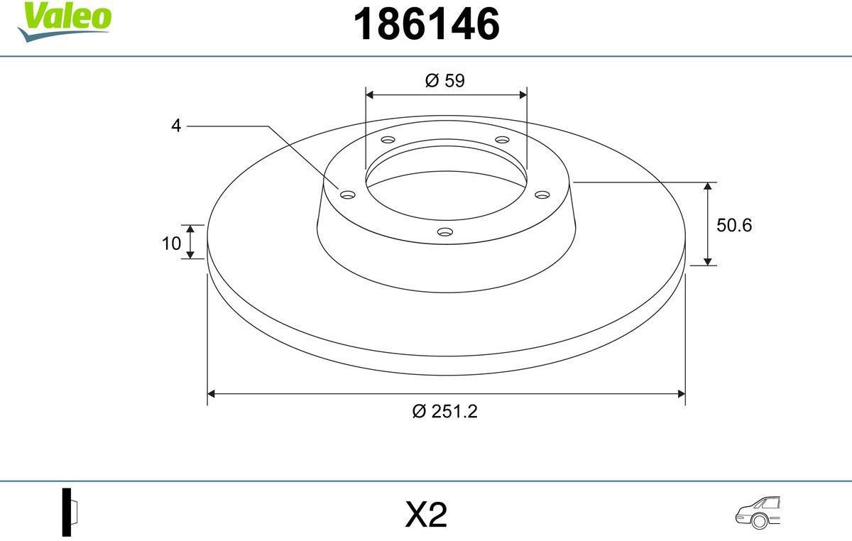 VALEO Brake Disc 186146 - Brake Disc