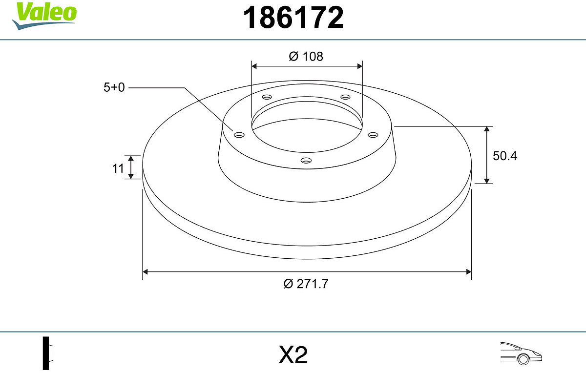 VALEO Brake Disc 186172 - Brake Disc