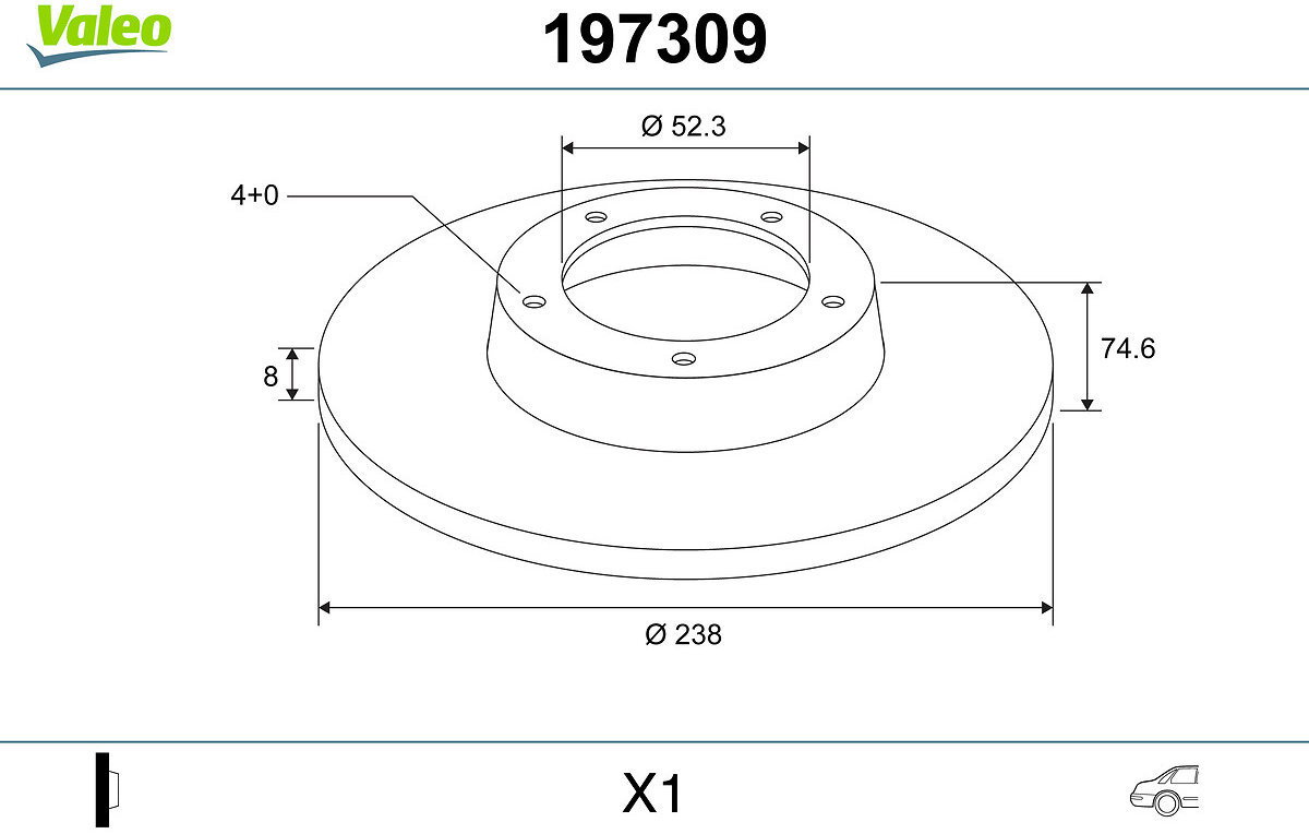 VALEO Brake Disc 197309 - Brake Disc