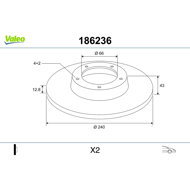 VALEO Brake Disc 186236 - Brake Disc