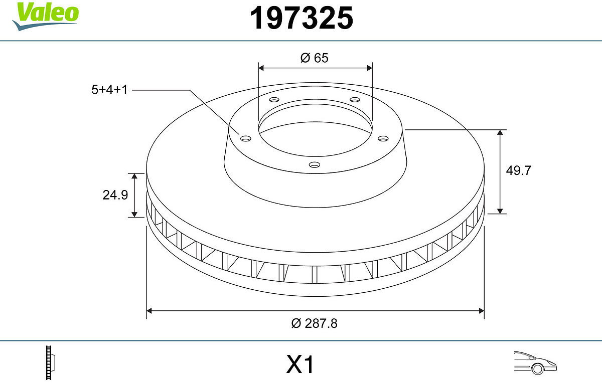 VALEO Brake Disc 197325 - Brake Disc