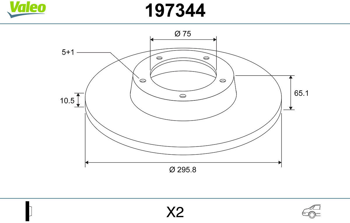 VALEO Brake Disc 197344 - Brake Disc