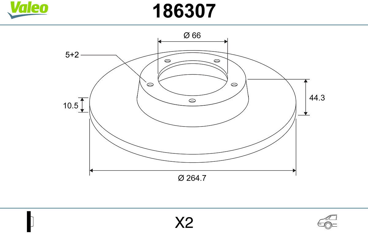 VALEO Brake Disc 186307 - Brake Disc