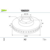VALEO Brake Disc 186551 - Brake Disc
