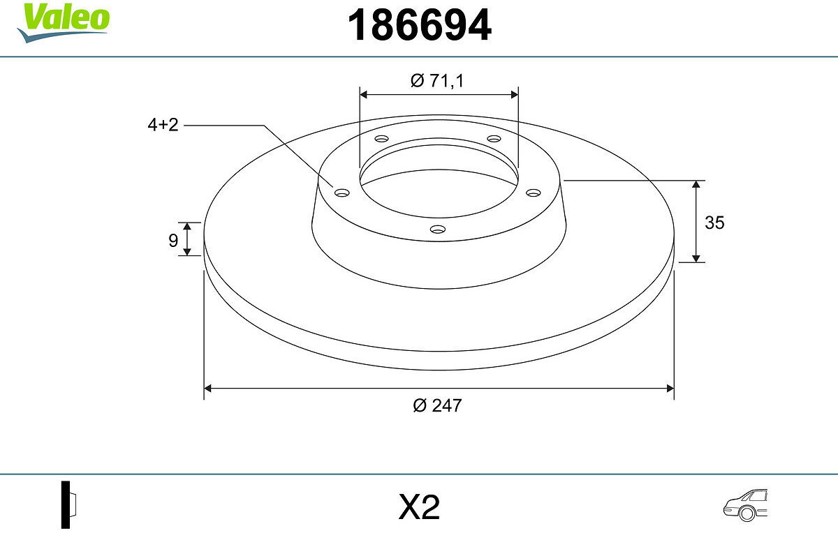 VALEO Brake Disc 186694 - Brake Disc