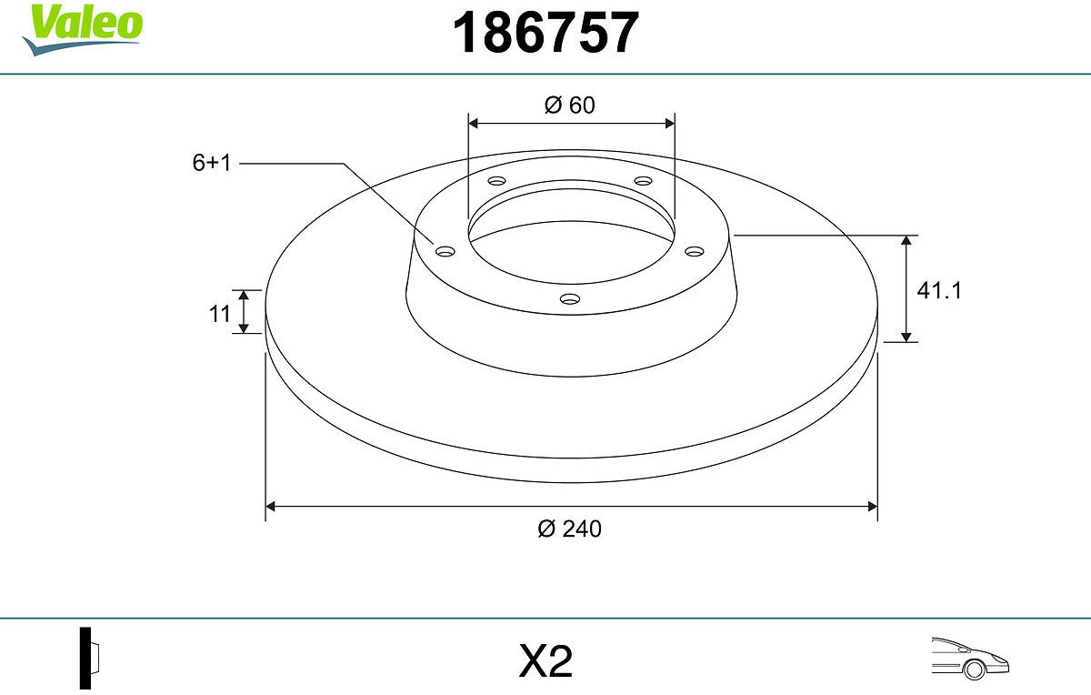 VALEO Brake Disc 186757 - Brake Disc