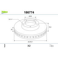 VALEO Brake Disc 186774 - Brake Disc
