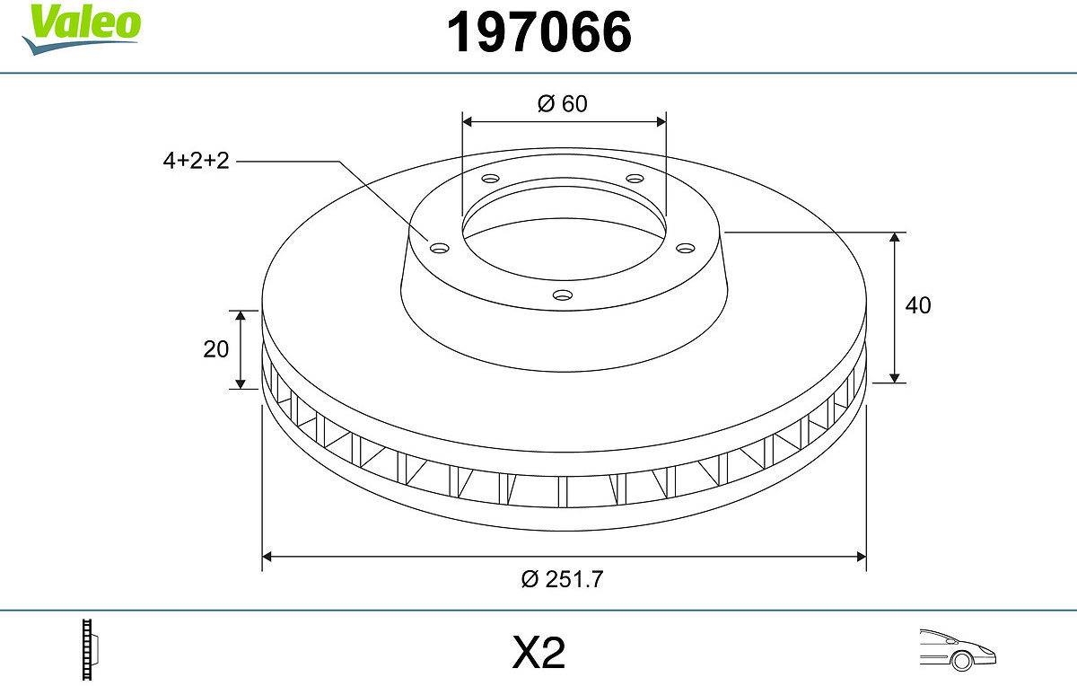 VALEO Brake Disc 197066 - Brake Disc