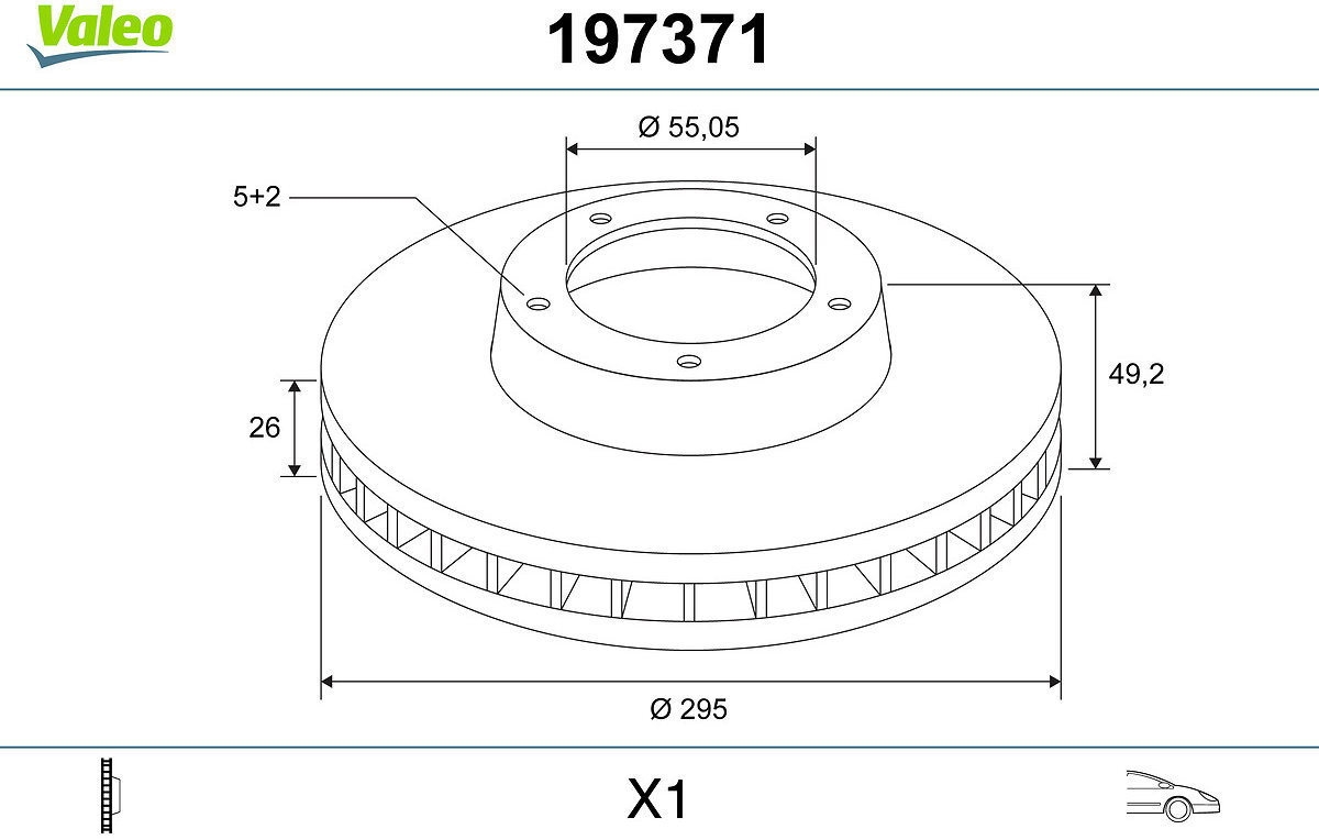 VALEO Brake Disc 197371 - Brake Disc