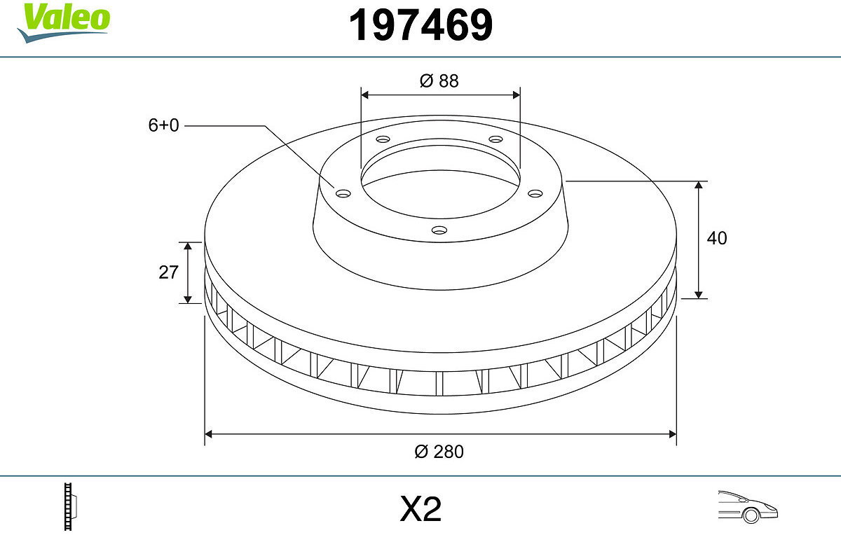 VALEO Brake Disc 197469 - Brake Disc